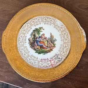 Vintage Decorative 22k Gold Plate Royal China Courting Couple